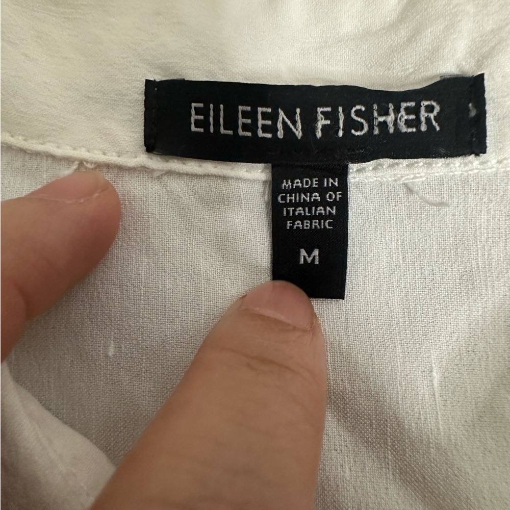 Eileen Fisher Women’s  Cream Button Down Shirt size M - Picture 7 of 7